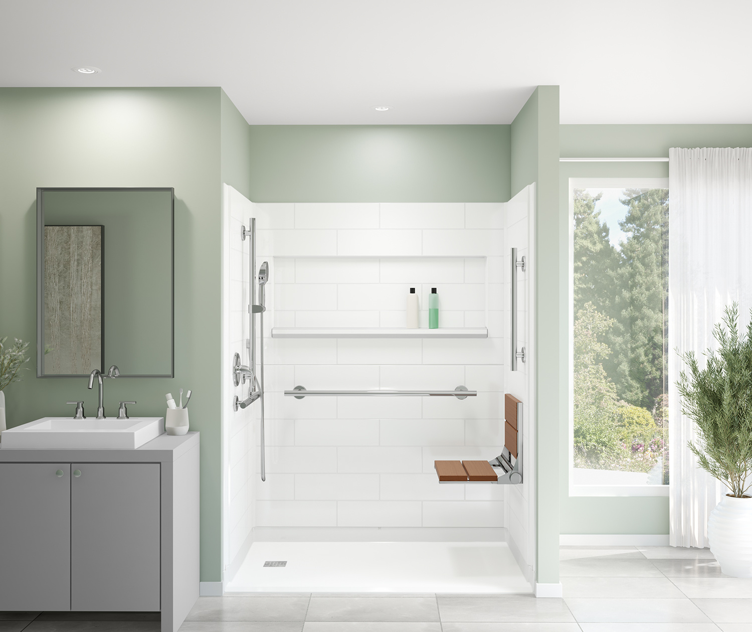 full package barrier free shower system